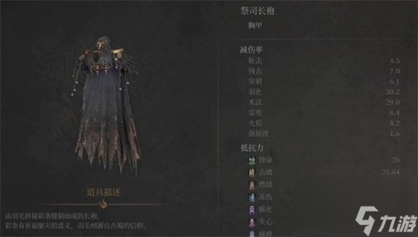 明末渊虚之羽祭司套装有哪些部件组成
